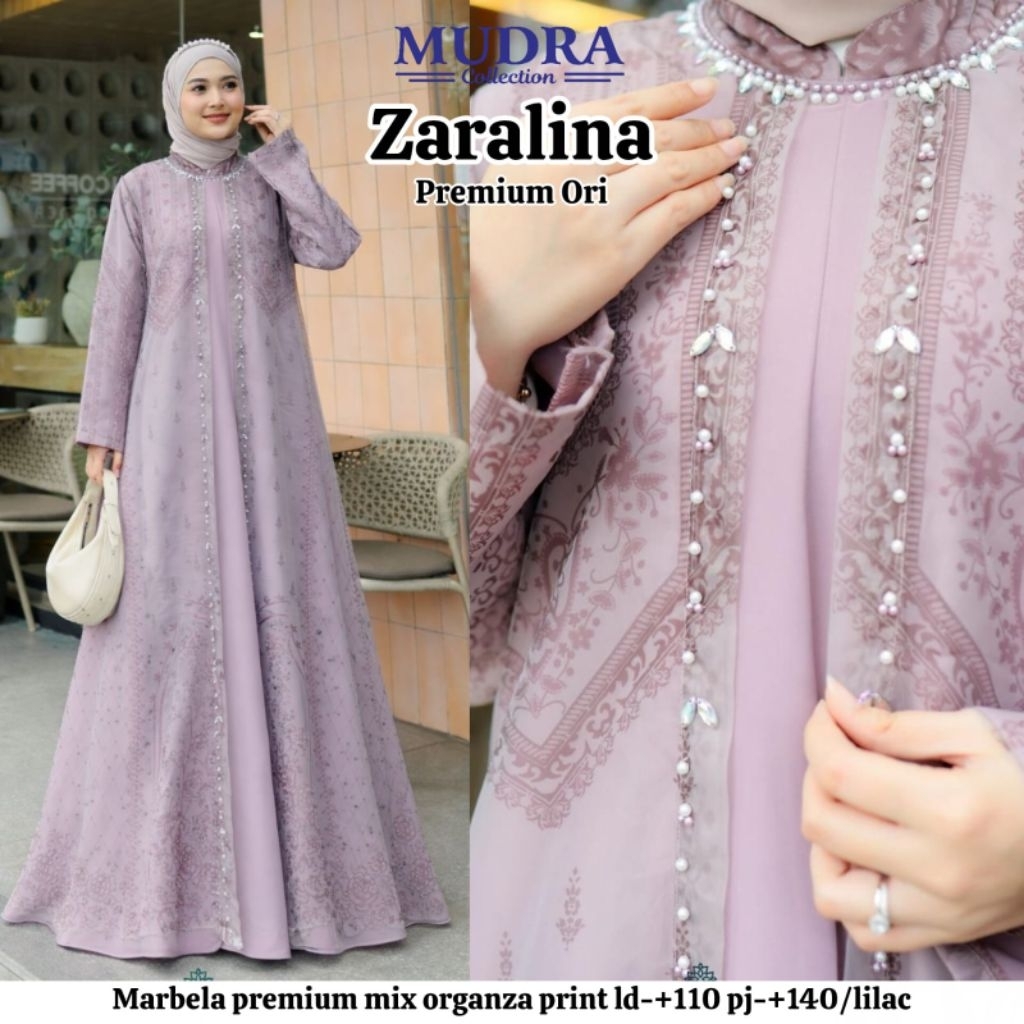 ZARALINA DRESS BY MUDRA DRESS WANITA BAJU LEBARAN GAMIS MEWAH ELEGAN LEBARAN BAJU KONDANGAN BAJU BRO