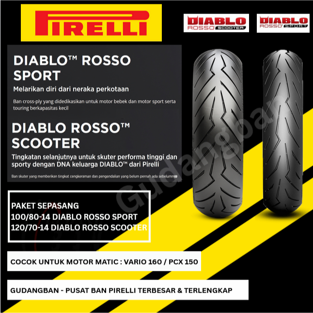 ( PAKET 2 BAN RING 14 ) 100 80 14 & 120 70 14 TUBELESS motor PCX 150 Vario 125 160 LEXI FREE PENTIL