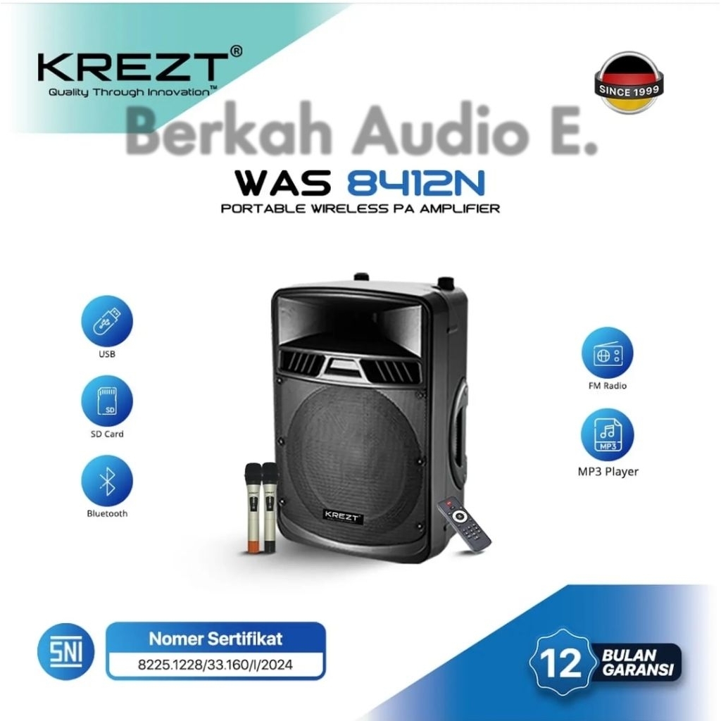 Speaker Aktif Portable KREZT WAS 8412N Oroginal