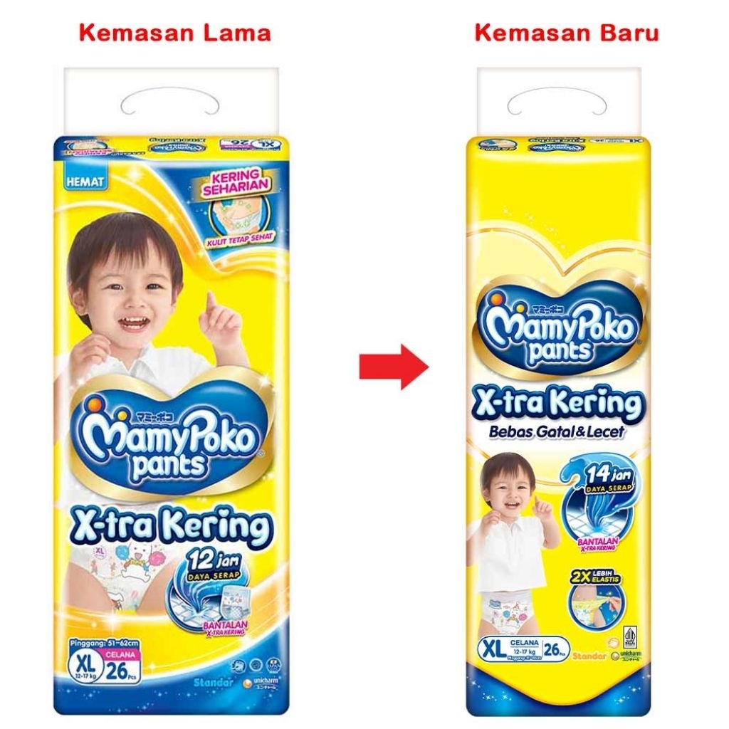 Pampers MamyPoko Xtra Kering Popok Celana Ukuran XL 26