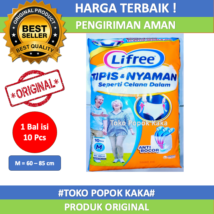 Lifree Pants Popok Celana Dewasa / Popok Dewasa Celana Ukuran M isi 10 Pcs
