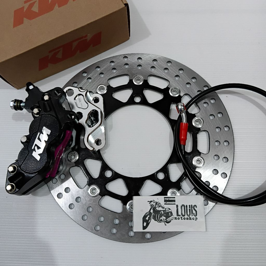 Paket kaliper MX KING lubang 5 kaliper bigpot axial KTM / Brcmbo 4P piringan lebar 300mm modal bulat