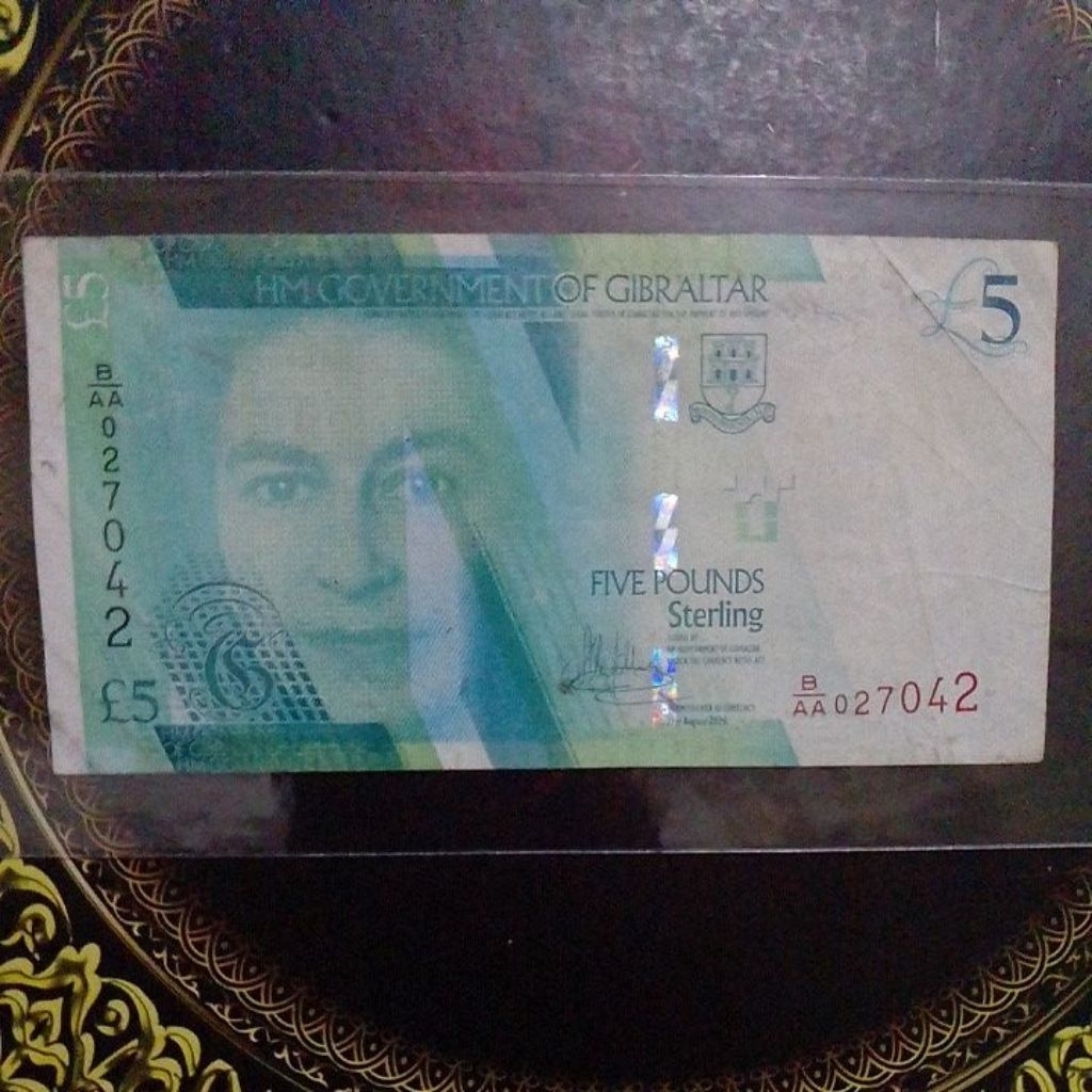 Uang Gibraltar 5 pound 2020 vf