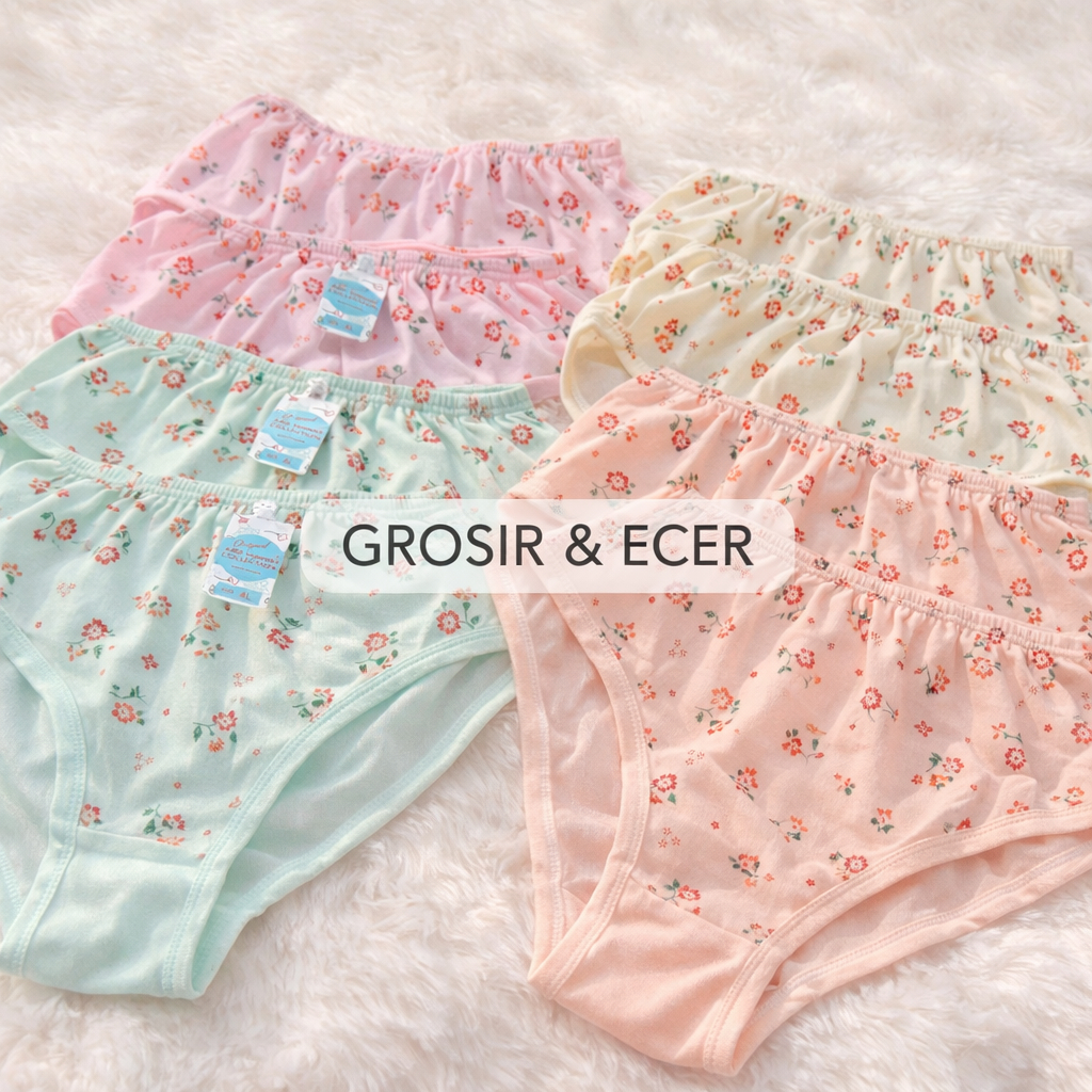 PROMO CD HAID ISI 3 DAN 6 PCS CELANA DALAM WANITA REMAJA SAMPAI DEWASA MOTIF BUNGA