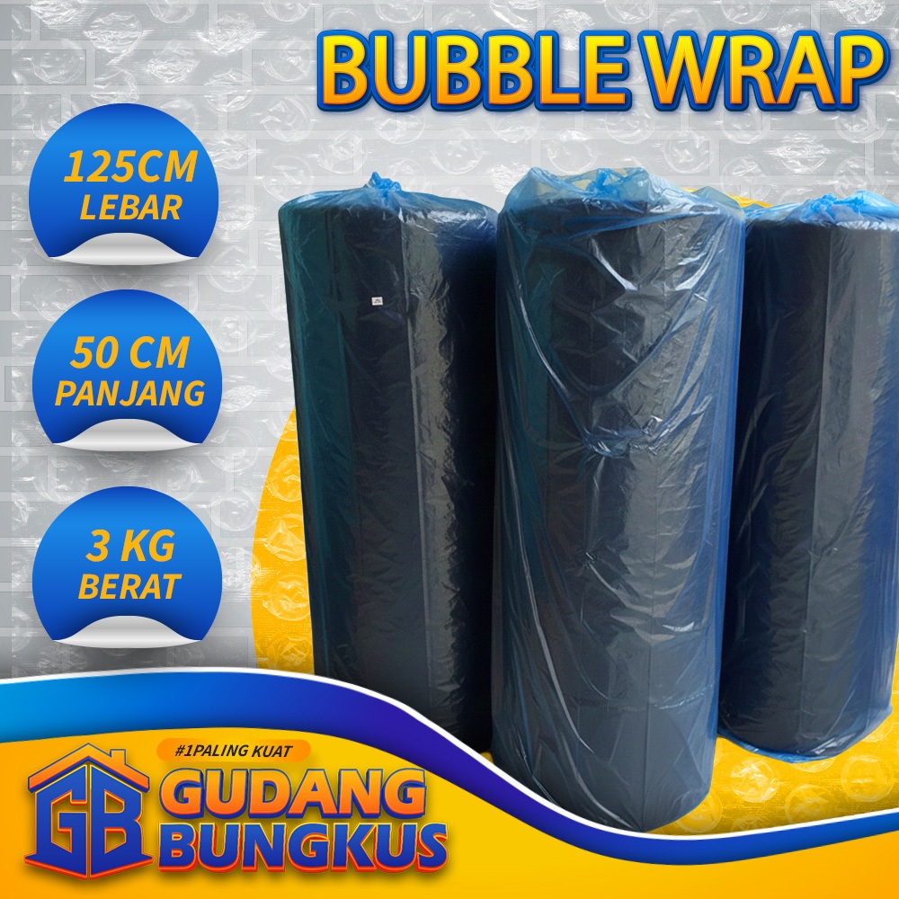 Bubble Wrap HITAM Roll 125cm x 50m 3kg - Tebal Elastis TERMURAH Berkualitas Bagus | Plastik Bubble