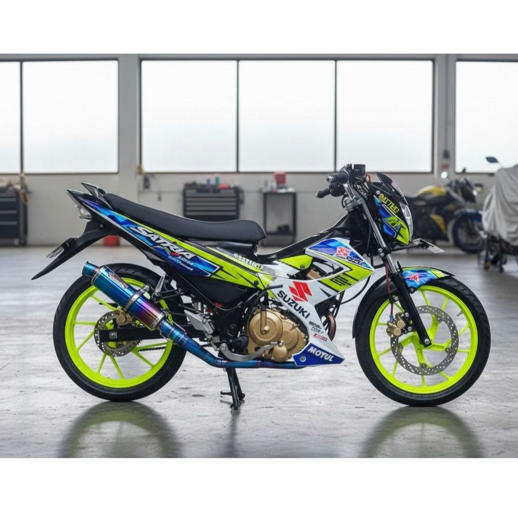 Striping Stiker Satria Fu Facelift 150 Variasi Costum Suzuki Satria Motor Vareasi Espagaro Keren Ter
