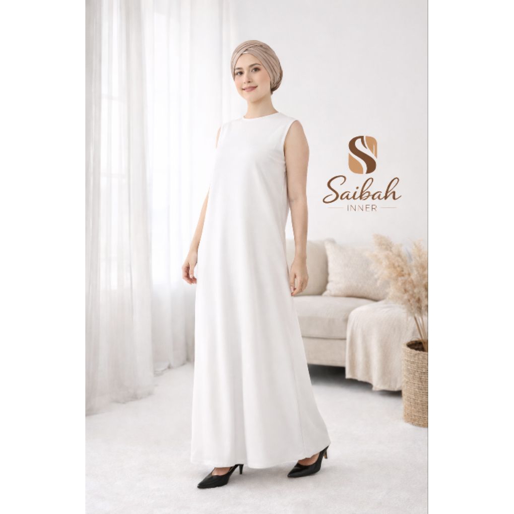 Inner Dalaman Dress Kebaya Gamis Muslimah Tanpa Lengan Bahan Spandex Rayon Premium