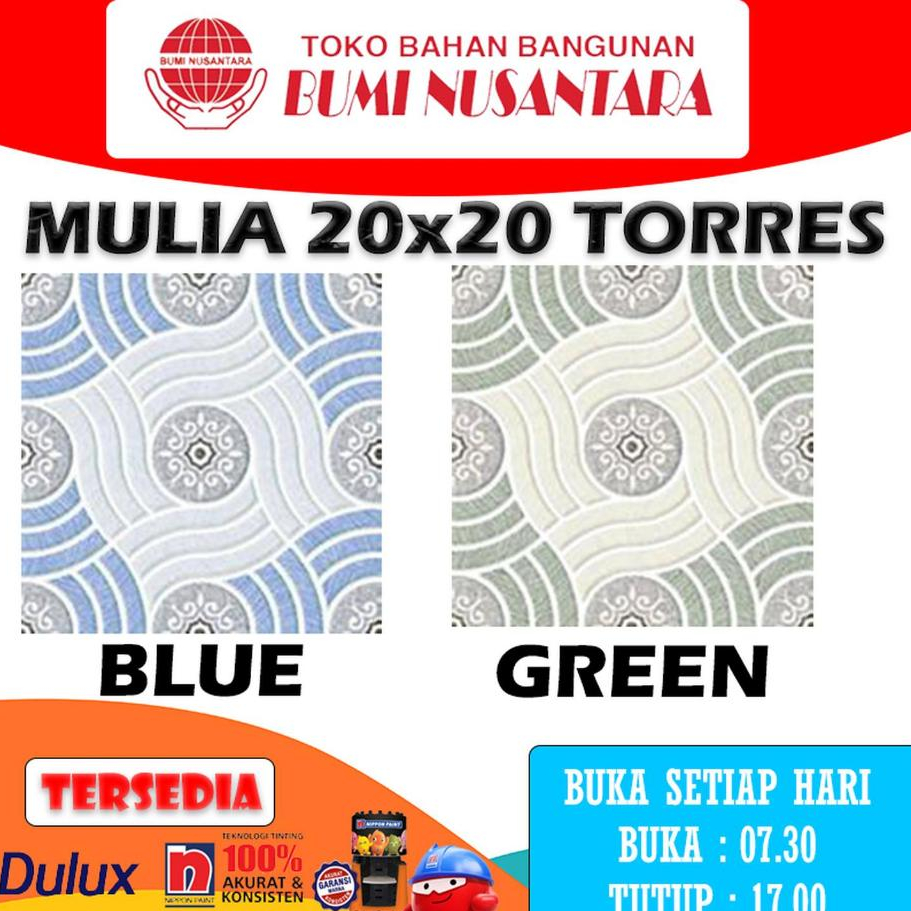 Keramik 20x20 Torres Blue Green Kasar Mulia Tile Texture Lantai Kamar Mandi