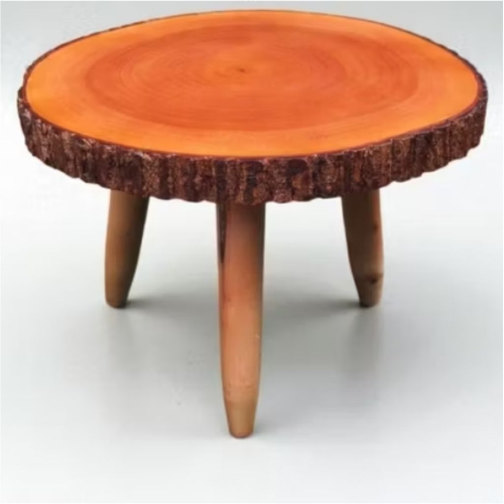 meja kayu bulat / meja kopi / meja lesehan / meja pojok aesthetic