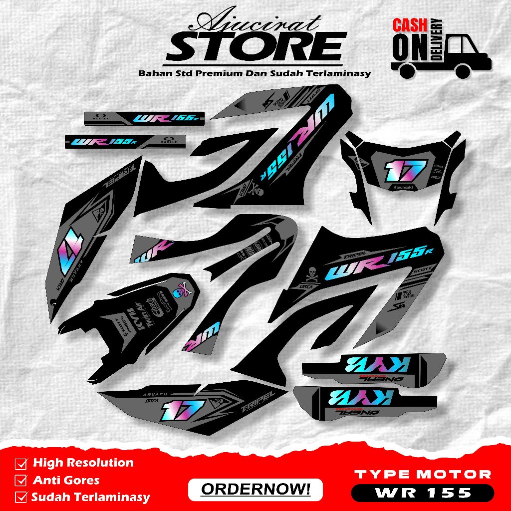 DECAL YAMAHA WR 155R FULL BODY - STIKER DECAL WR 155 FULL BLOK