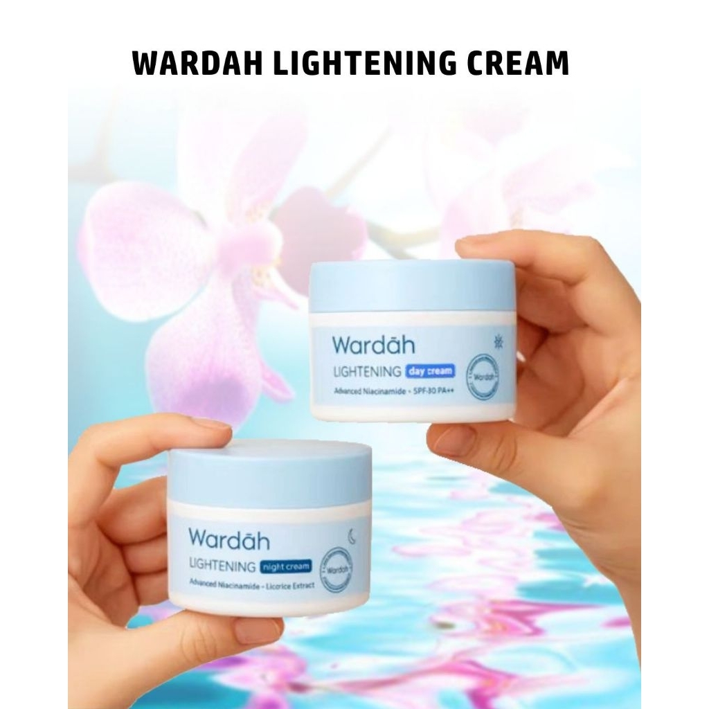wardah lightening krim.paket cream pemutih wajah siang dan malam