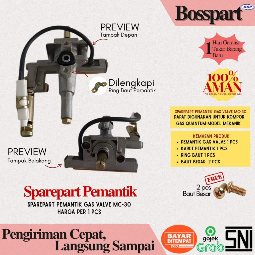 [PROMO] Sparepart Mesin Pemantik Gas Valve Quantum / Tungku Kompor 4 Kaki