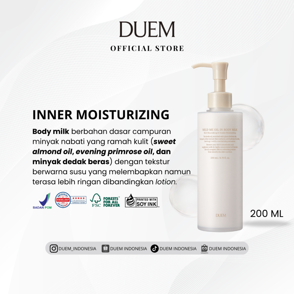 DUEM Mild Me Oil in Body Milk 200ml