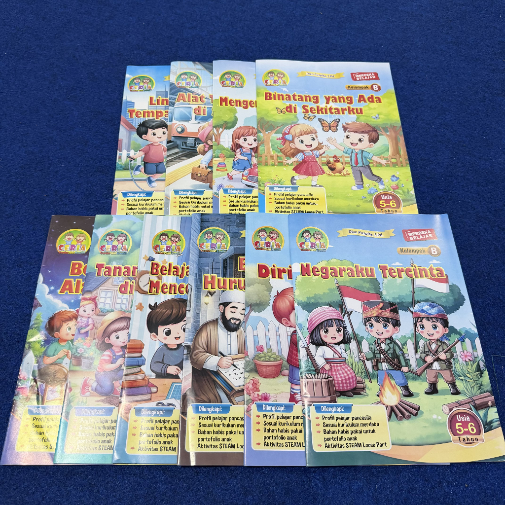 Buku LKS Paket 10 Full Color Untuk Anak Paud dan TK
