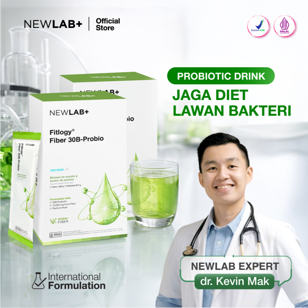 NEWLAB Paket 2 Box Fitlogy Apple 30B Drink | Minuman Serbuk Rasa Apple Mint 30 Sachet