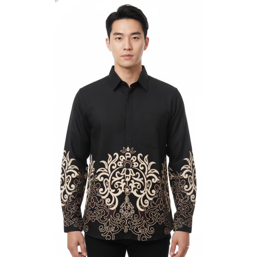 3'Nthree Kemeja Batik Pria Tangan Panjang Original Produk 41377