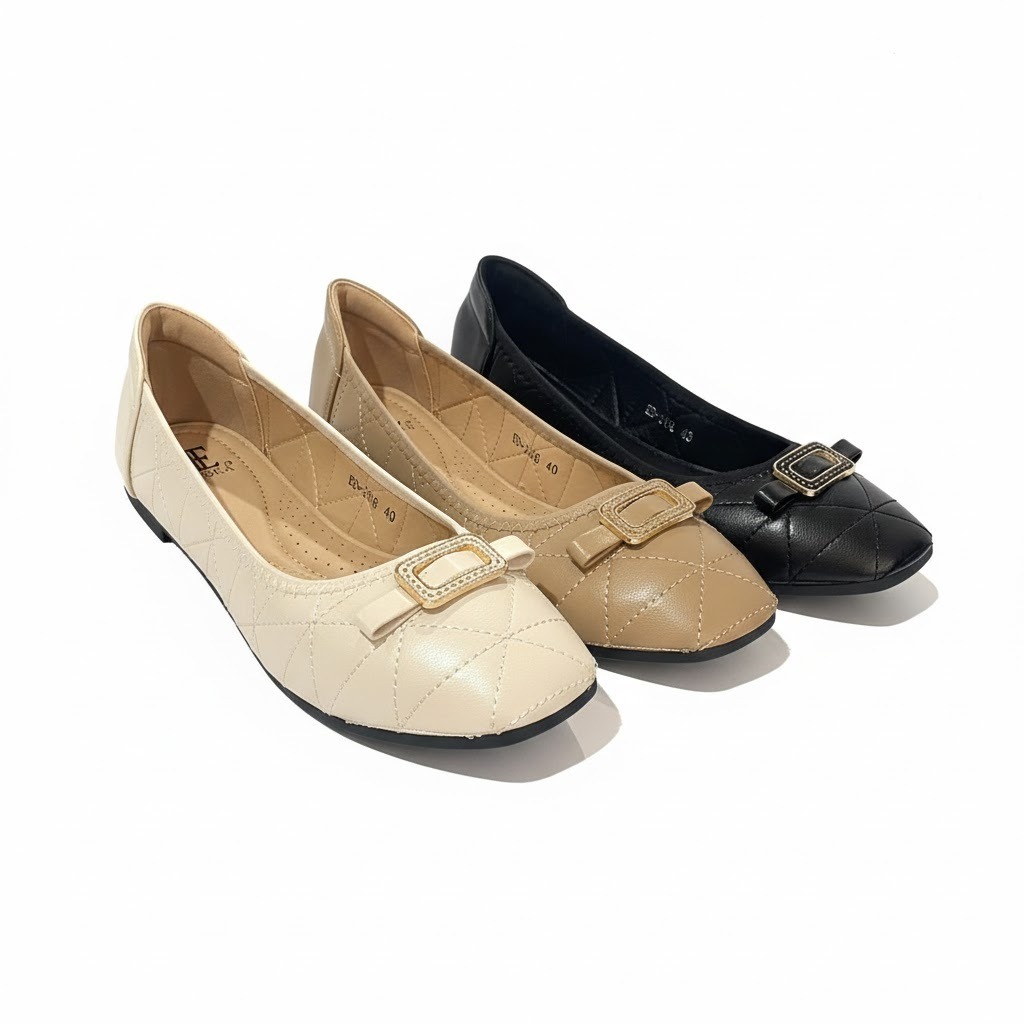 ELLORA ED-2106 Sepatu Flatshoes Wanita Import