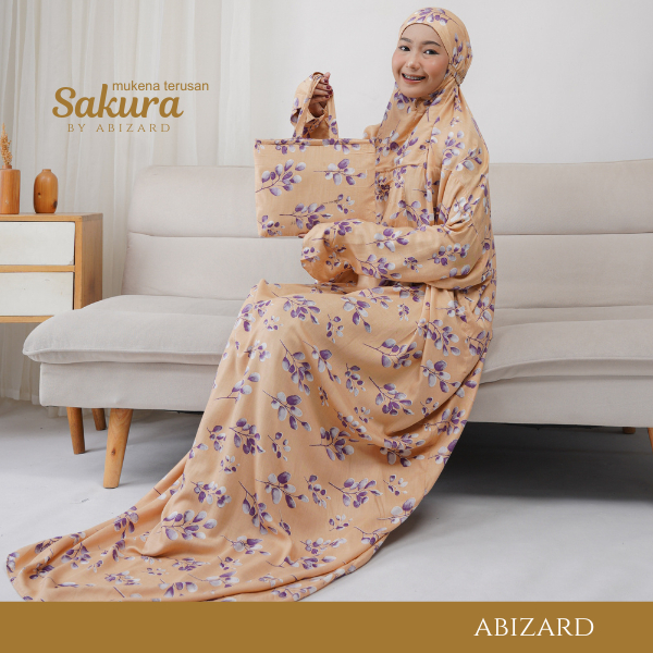 Abizard - Mukena Dewasa Terusan Rayon Traveling Motif Mawar