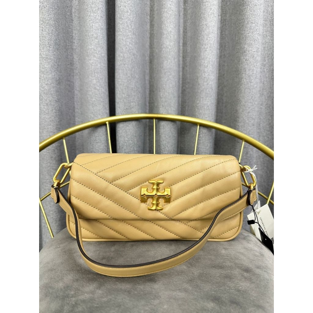 TORY BURCH Kira Chevron Small Flap Shoulder Bag Desert Dune