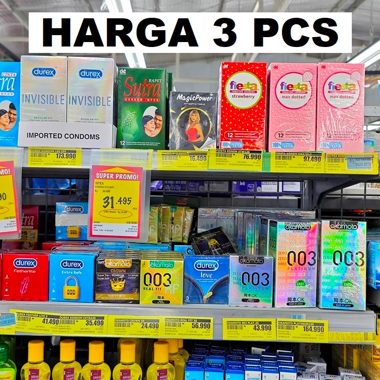 PAKET ISI 3 PCS KONDOM MERK RANDOM  PAKET KONDOM ISI 3 PCS Metode penghalang yang efektif untuk menc