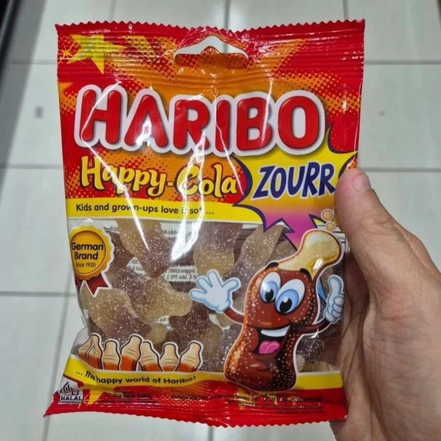 Haribo Happy Cola Zourr Gummy Candy Permen Jeli Import Varian 80gr / 160gr