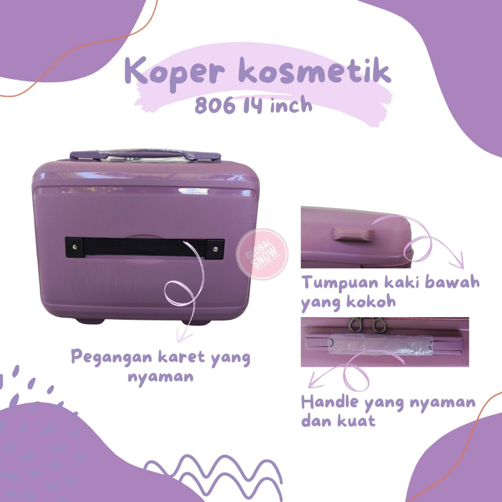 Koper Pp Anti Pecah Tahan Banting 806 14 Inch / Koper 14 Inch / Koper Cute / Koper Kosmetik / Anti