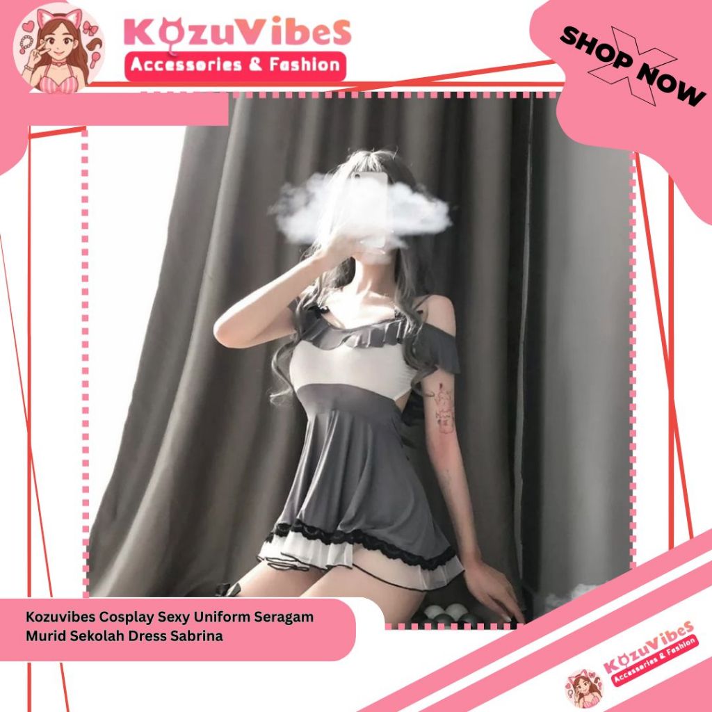 Kozuvibes Cosplay Sexy Uniform Seragam Murid Sekolah Dress Sabrina