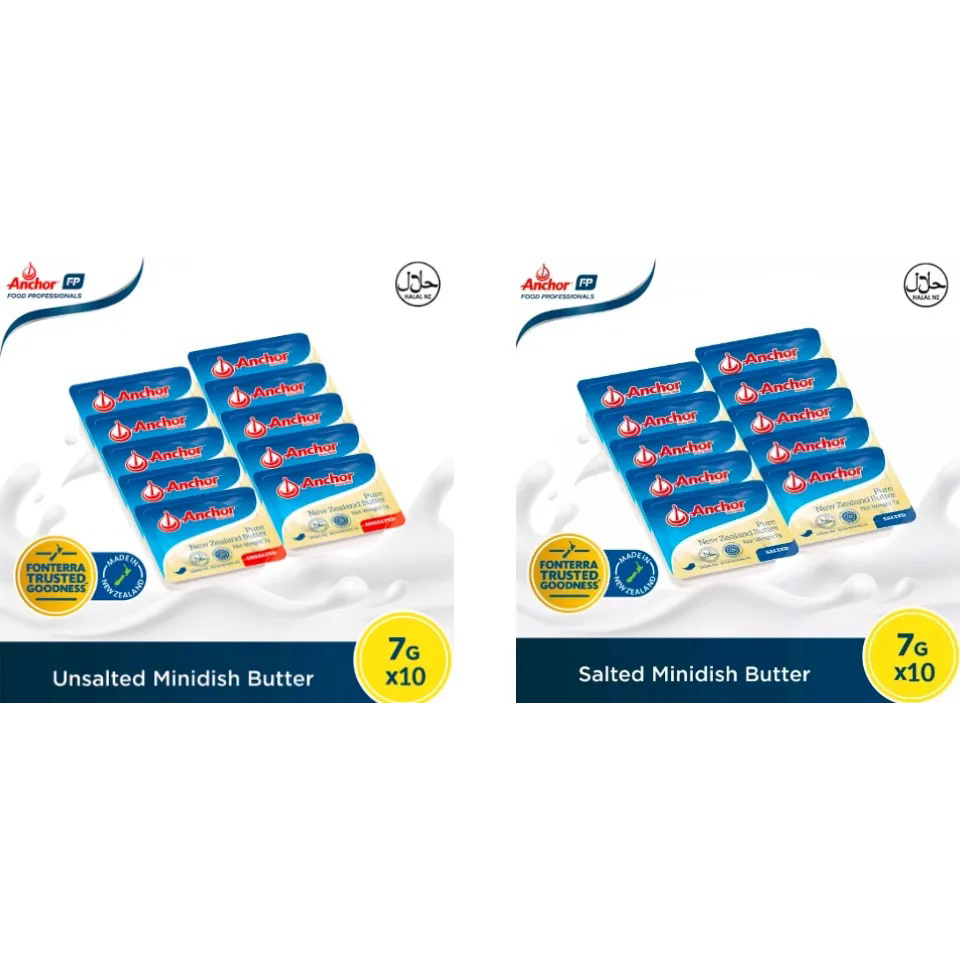 Anchor UNSALTED | SALTED Butter 7g x 10 minicup