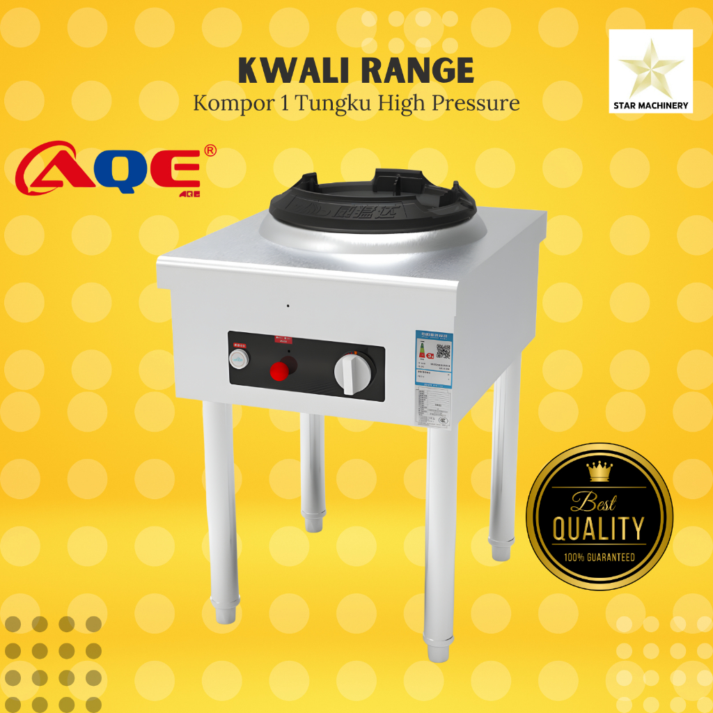 AQE Kwali Range 1 Tungku High Pressure - Kompor 1 Tungku Stainless Steel