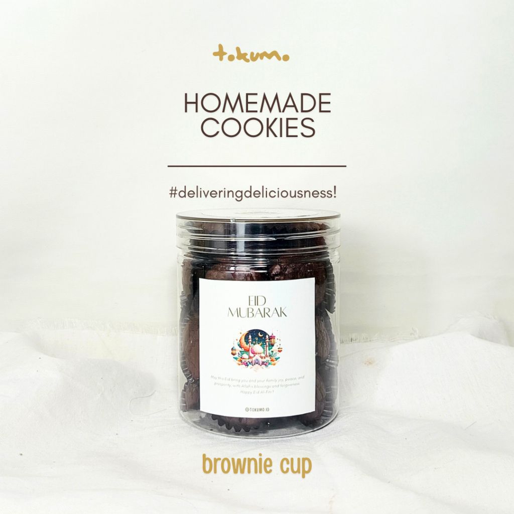 Kue Kering Brownie Cup 500ml Nyoklat Lembut Crunchy Tokumo