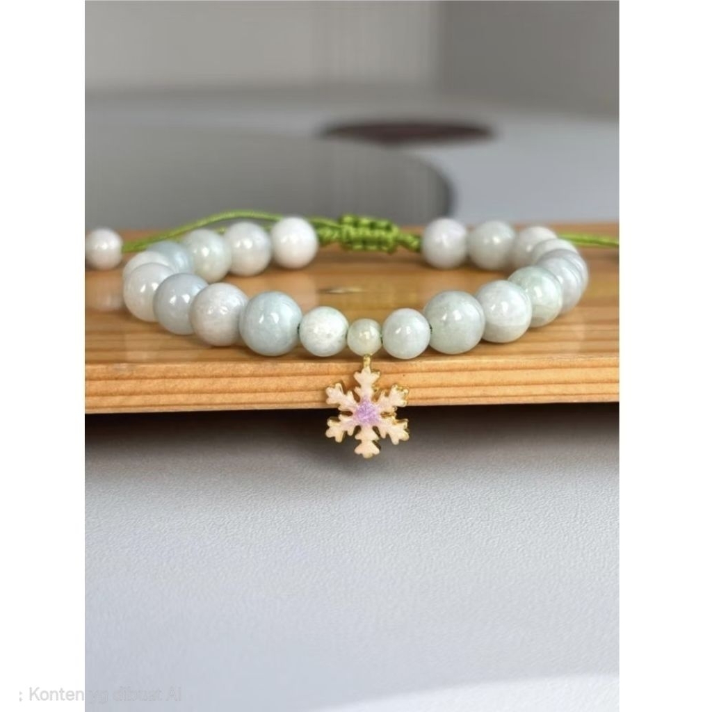 MELDY SHOP ~ GELANG GIOK BURMA variasi charm bunga salju / snow 24k 999 emas hongkong