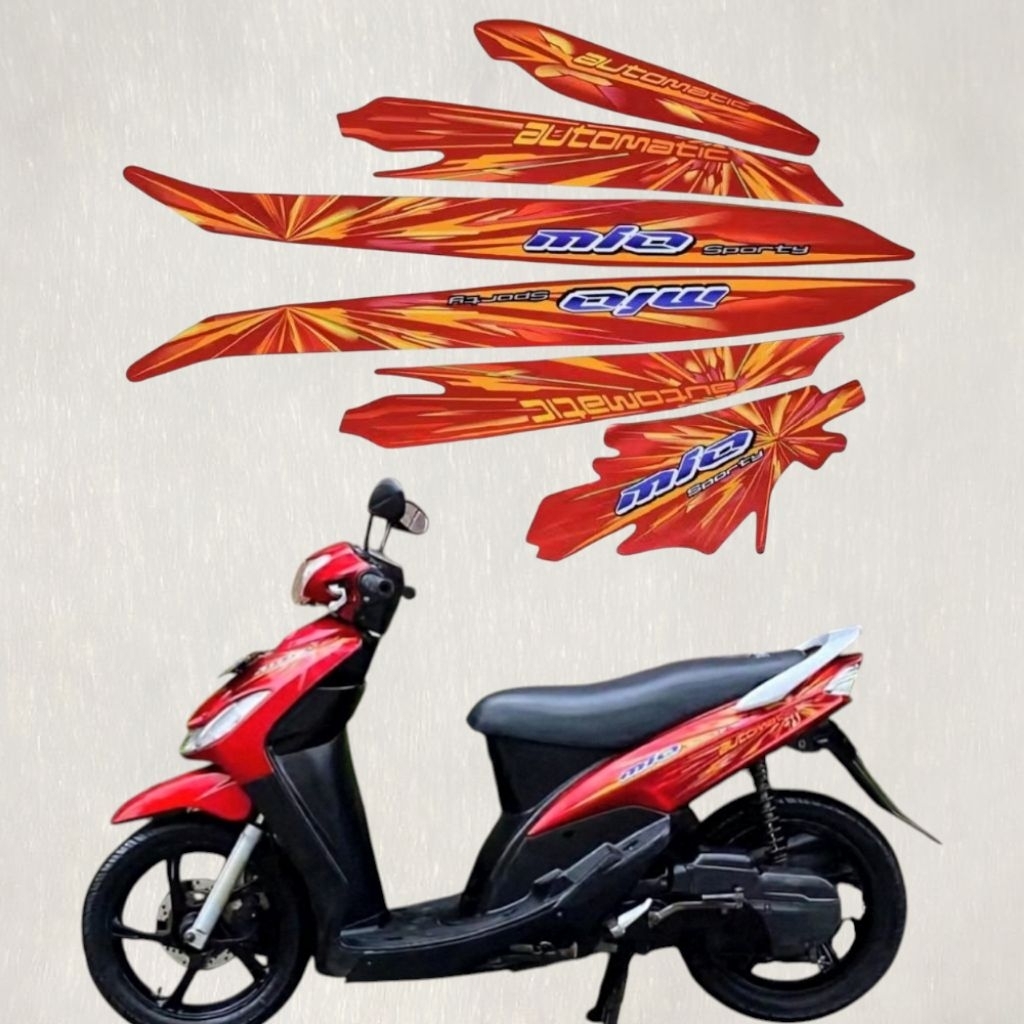 Stiker List Body Motor Yamaha Mio Sporty Smile 2008 Merah