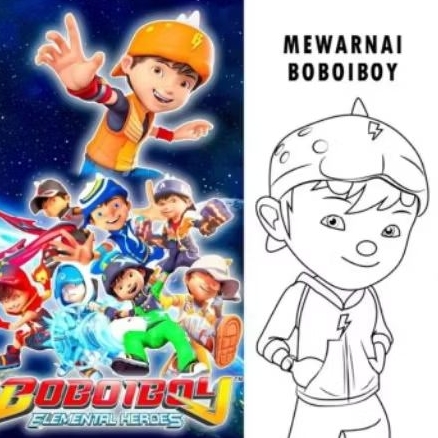 buku mewarnai tema gambar boboiboy