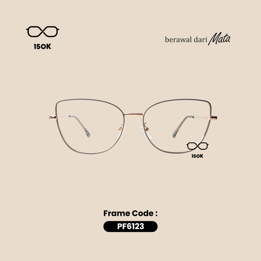 OPTIK 150K - Cat Eye Frame - Kacamata Pria Wanita - PF6123 - E20
