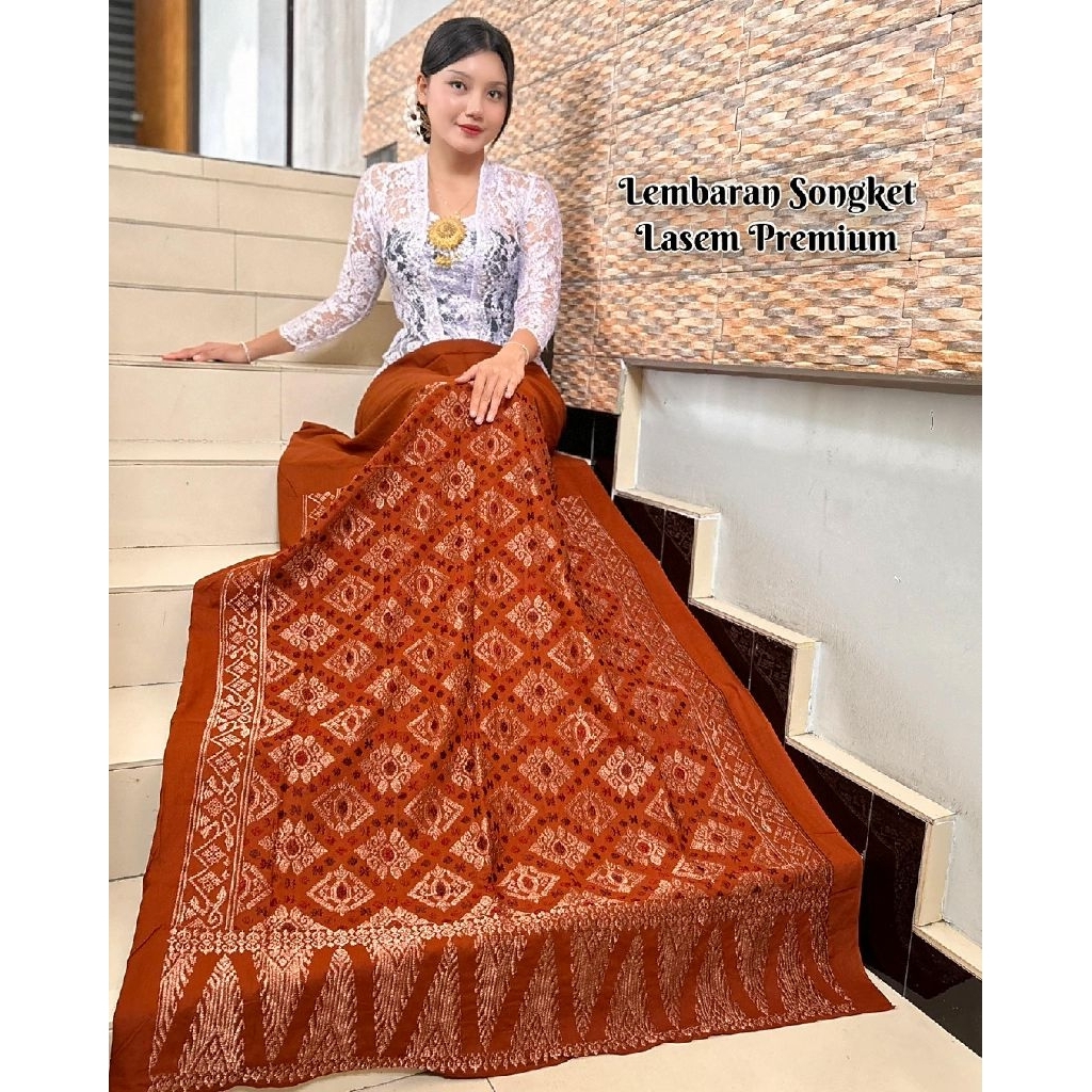 KAMEN KATUN LEMBARAN SONGKET BORDIR PREMIUM PRADA/ KAIN BORDIR SONGKET BALI LEMBARAN