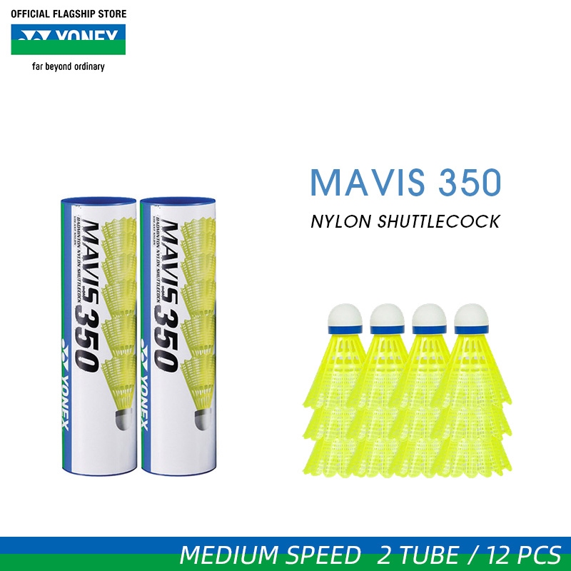 [ORIGINAL] Shuttlecock Mavis 350 Nylon Shuttlecock 2 tube/ 12 pcs High Performance Training Birdies 