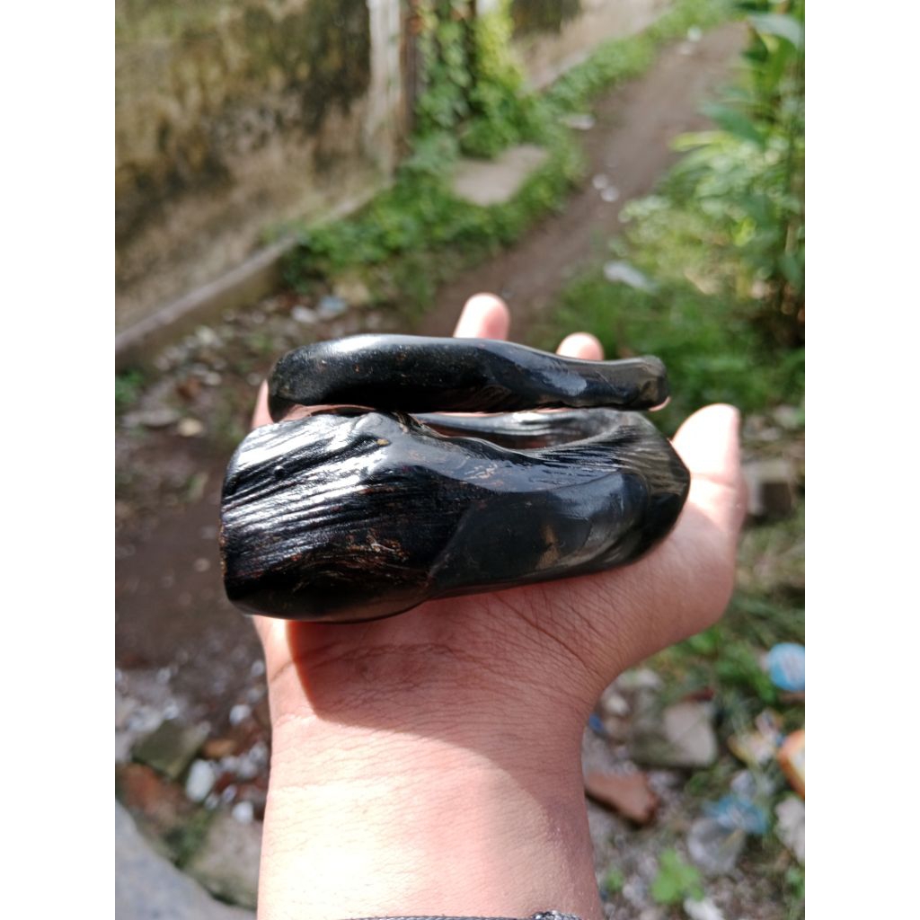 gelang akar bahar hitam asli jumbo