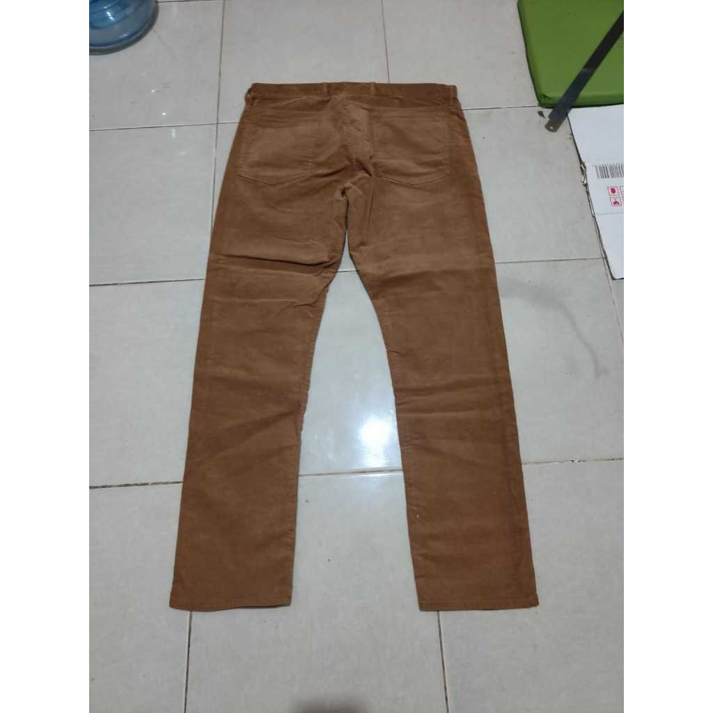 Celana GAP Slim fit Corduroy GapFlex Long Pants Brown Original Stretch - 36 (second)