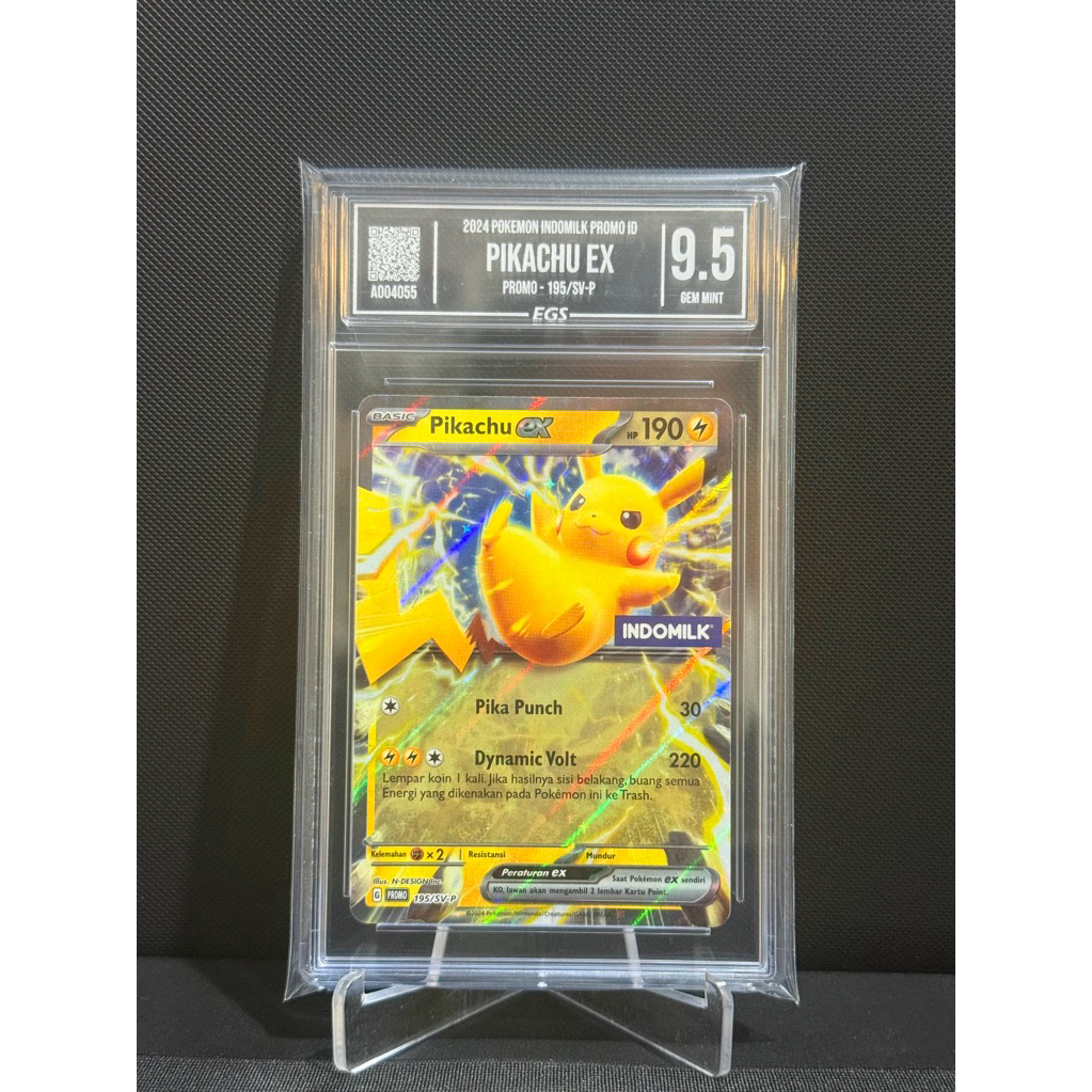 Kartu Pokemon Pikachu EX PROMO Indomilk 195/SV-P EGS Grading Original