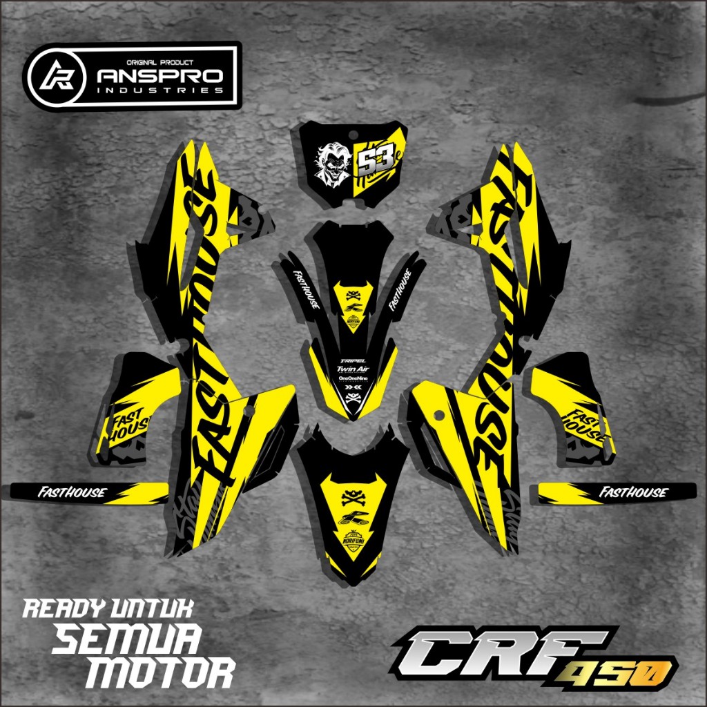 DECAL FULL BODY CRF 450 STIKER PELINDUNG BODY MOTOR CRF 450 FREE CUSTOM