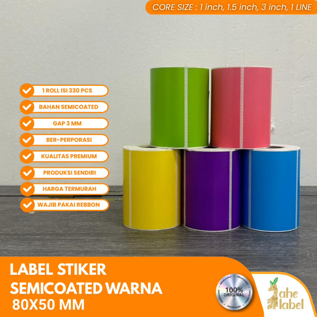 LABEL BARCODE SEMICOATED 80X50 MM