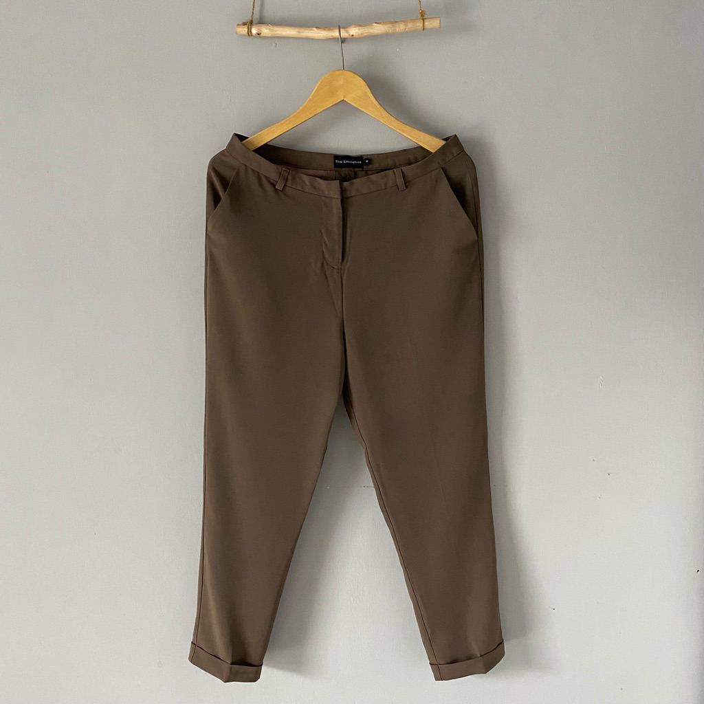 Celana Panjang Formal Kerja Wanita Coklat Taupe Executive