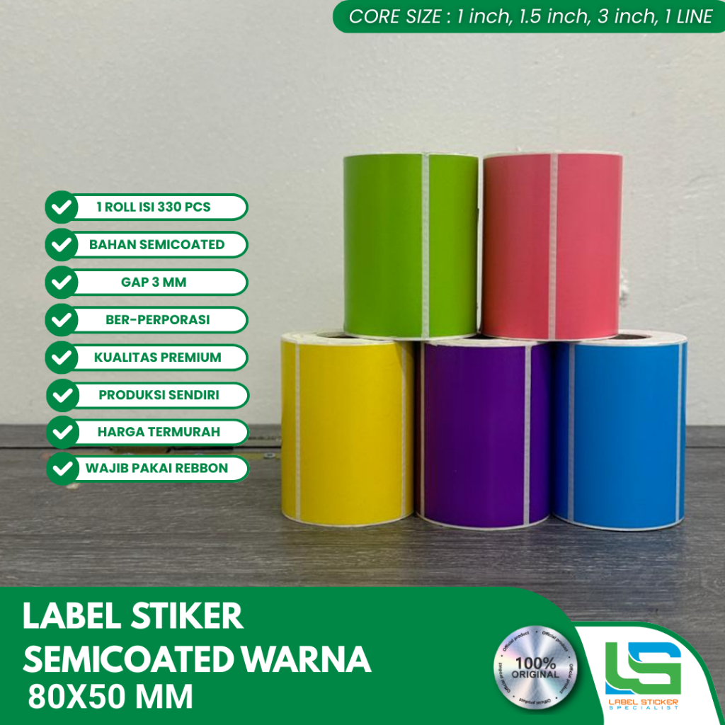LABEL BARCODE SEMICOATED 80X50 MM