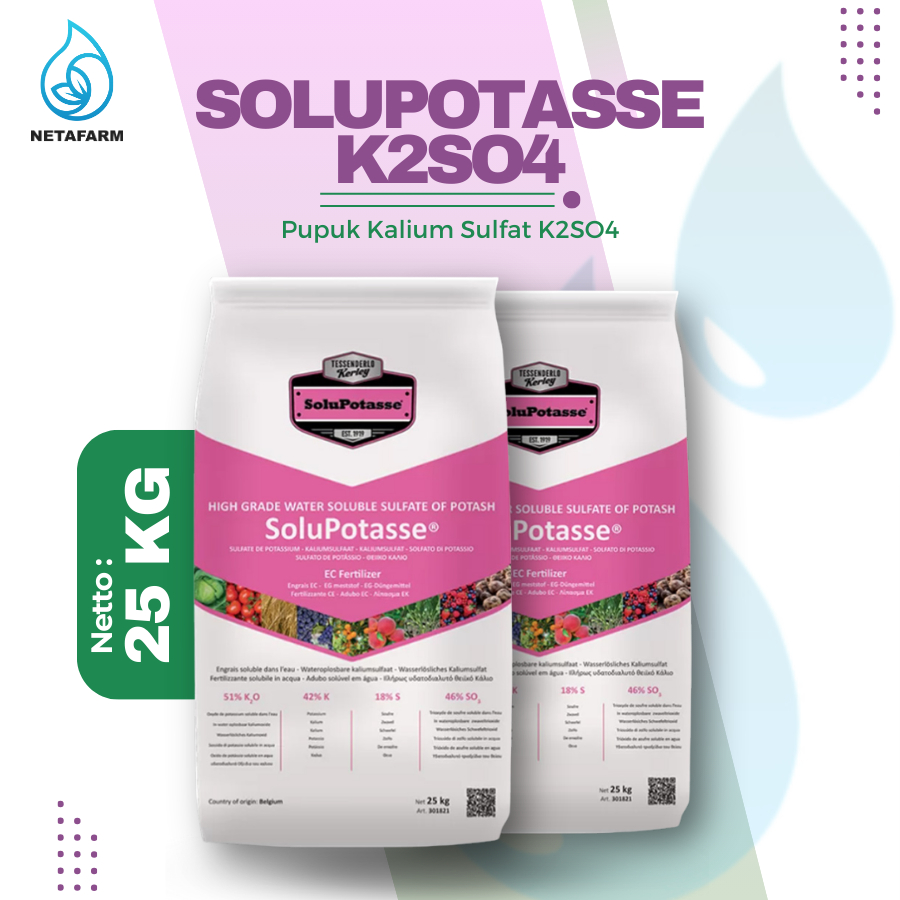 Pupuk Kalium Sulfat SOP/ZK SOLUPOTASSE K2SO4 Highgrade 25 kg