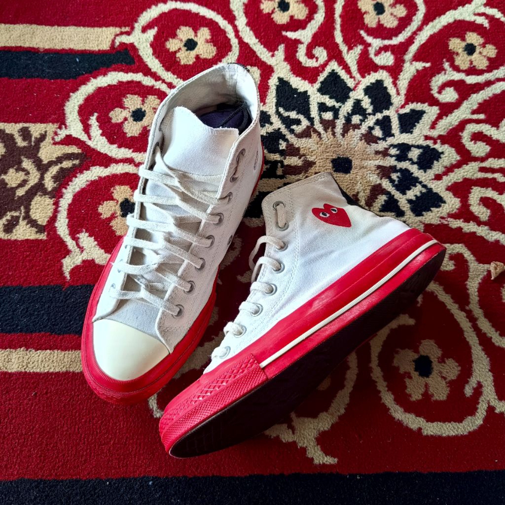 SALE 42-43 CONVERSE CTAS Play CDG Comme des Garcons VERY RARE dan LANGKA  ORIGINAL --- Y2K KALCER PL