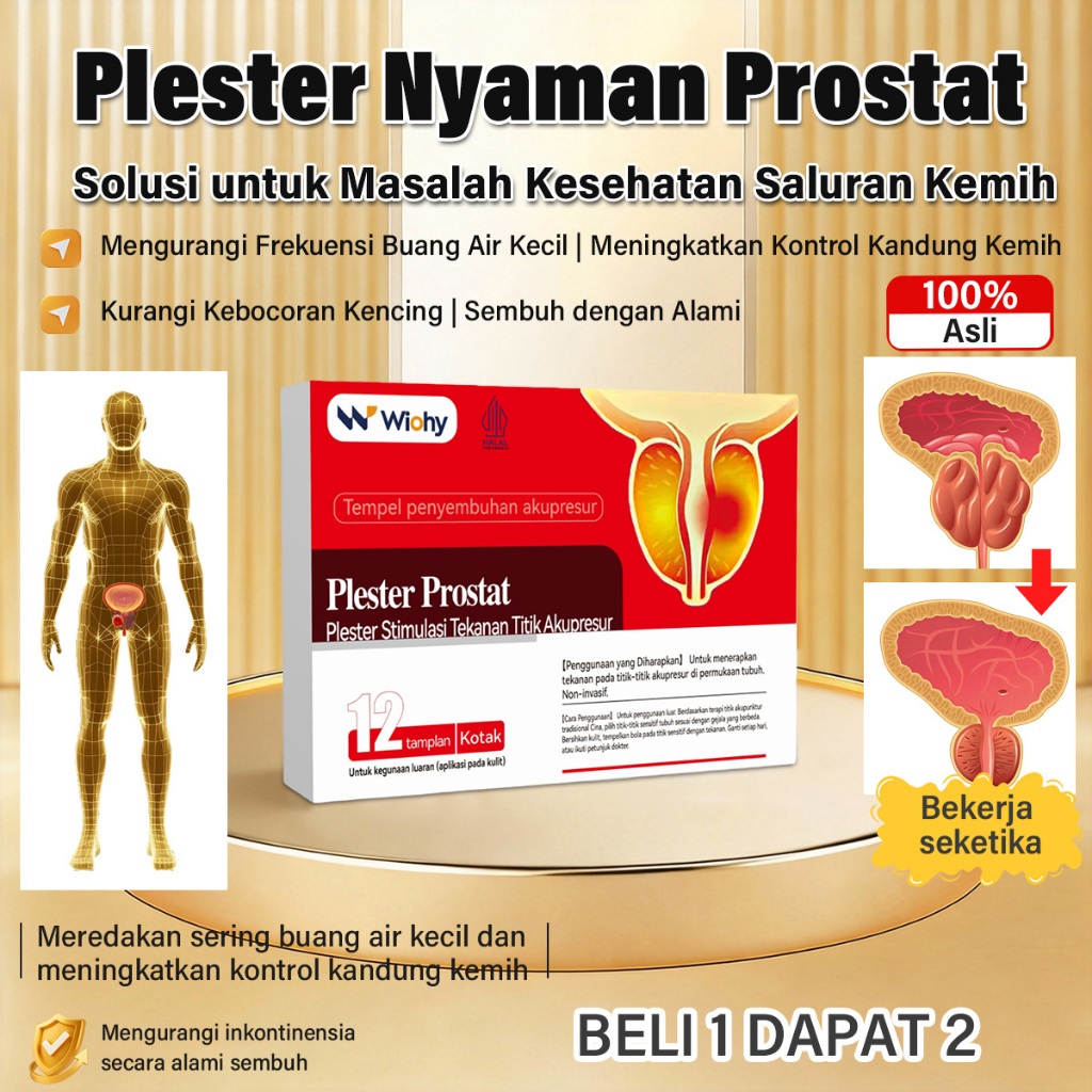 Prostate Therapy Patch untuk Pria, Patch Akupunktur Penanganan Prostat, Perawatan Gejala Prostat