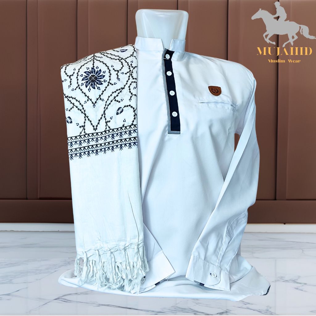 Sorban Kashmir Motif Batik Full Akar Elegant | Sorban Laki Laki Dewasa Ukuran Panjang 200 Cm Lebar 1