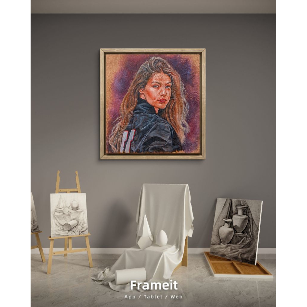 LUKISAN WAJAH KULIT KAYU CUSTOM