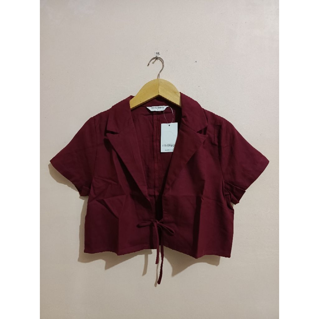 COLORBOX BLAZER LENGAN PENDEK CROP BAHAN KATUN ORIGINAL