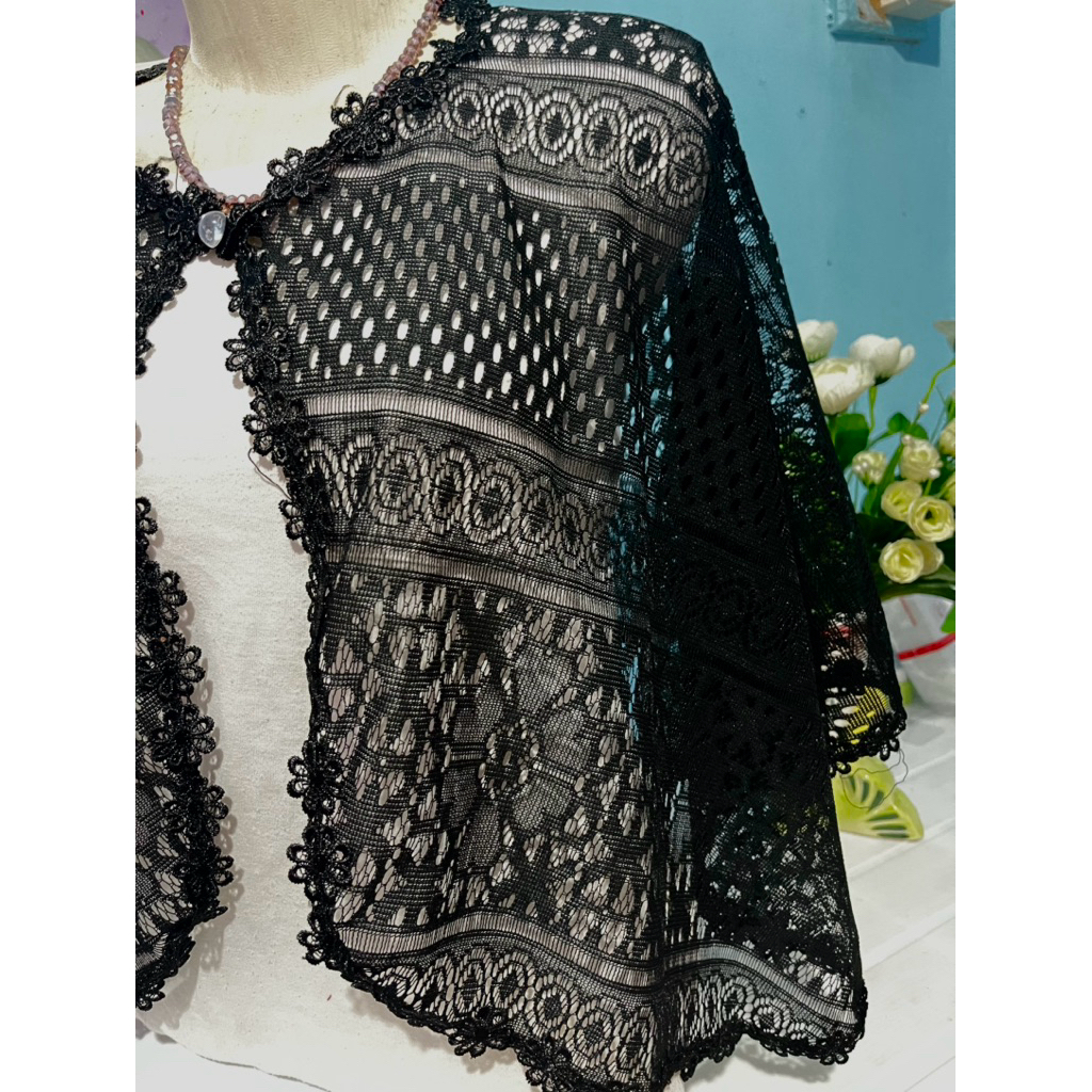 Malika outer cardigan crop brokat / outer brokat / outer brokat kondangan / cardigan brokat kekinian